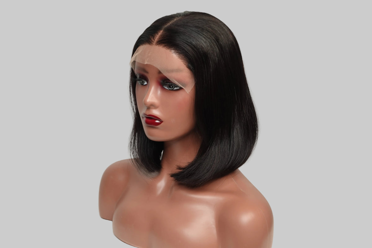 Bob cut human hair wig