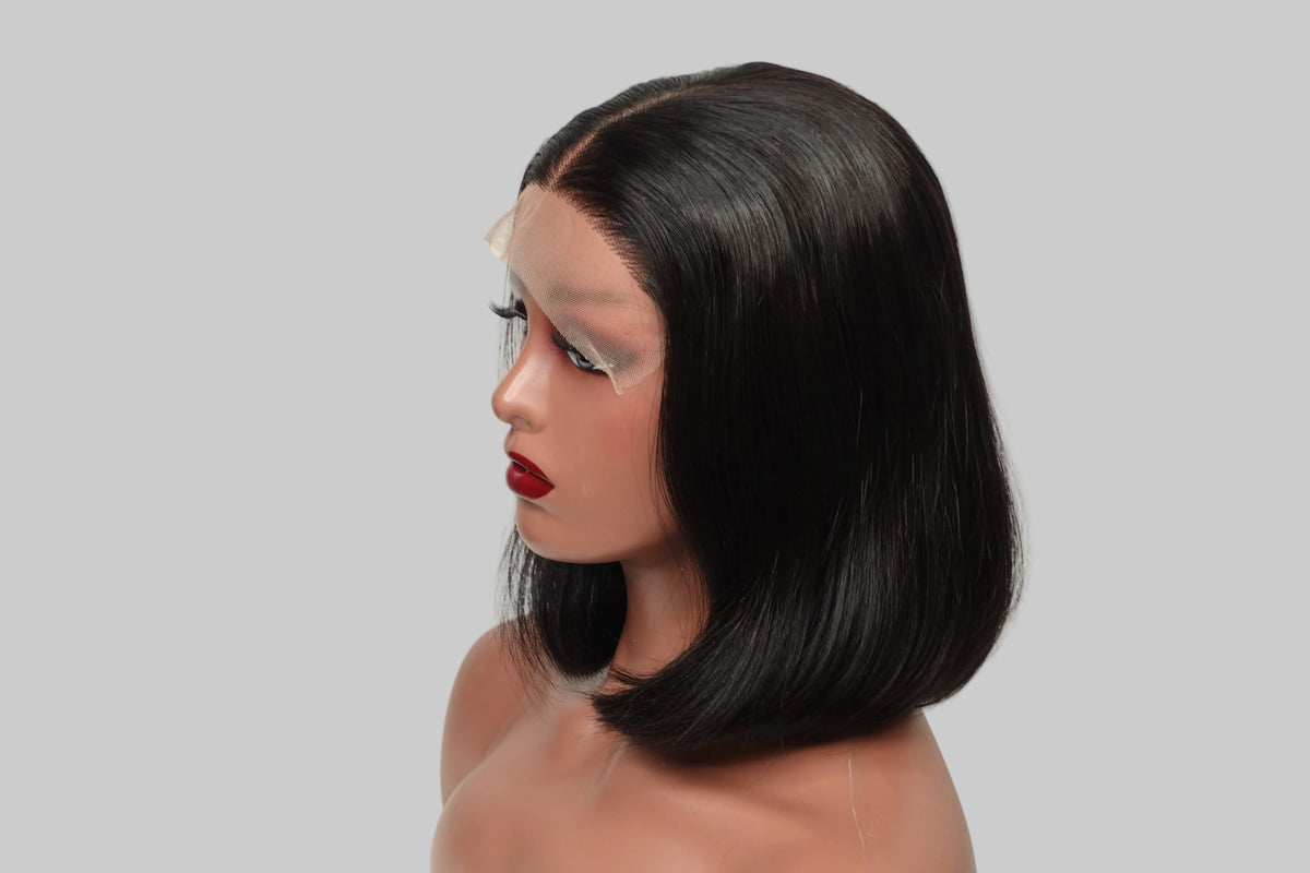 Bob cut human hair wig